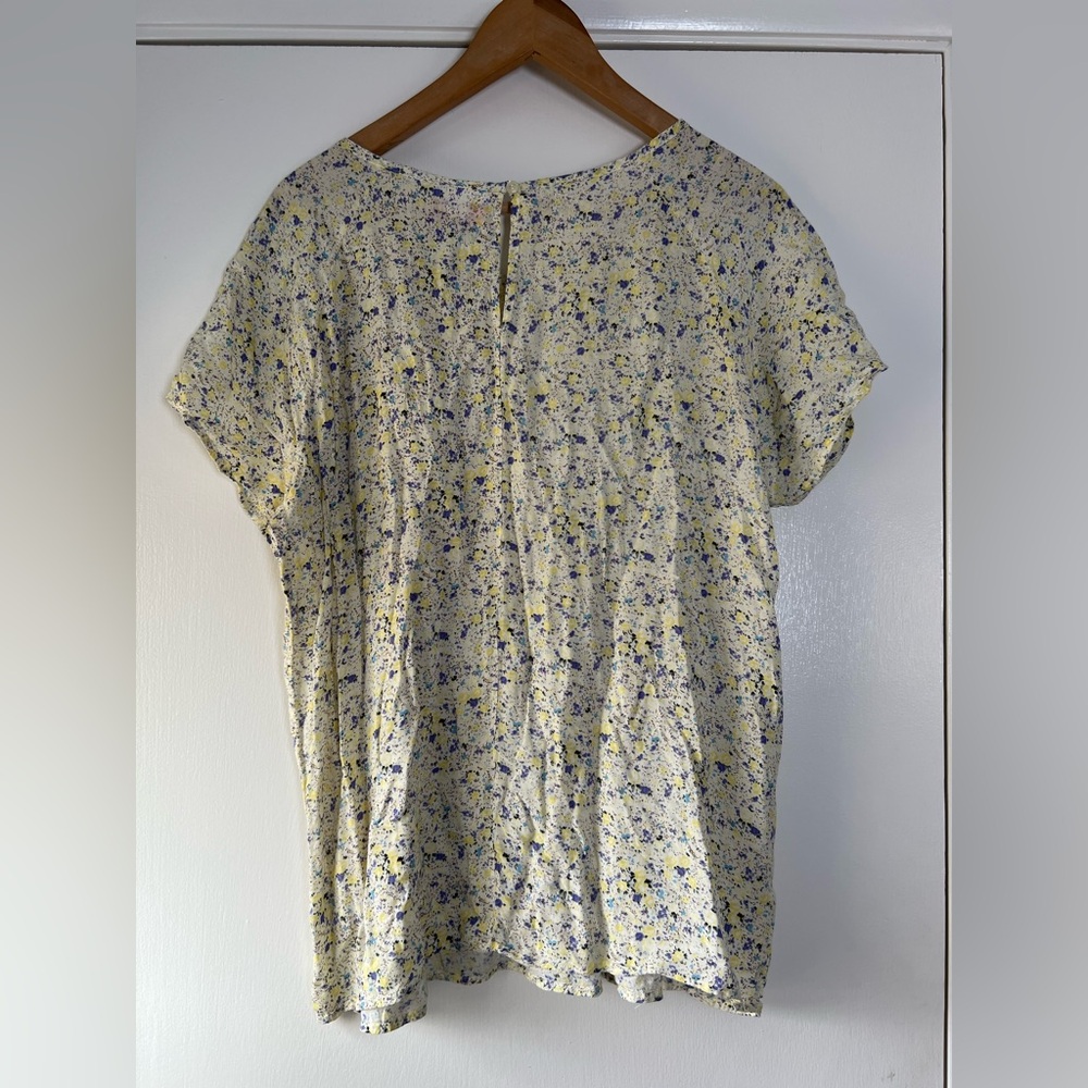 Hester & Orchard Ditsy Floral Short Sleeve Blouse Top Cottagecore Prairie Chic - Picture 9 of 9